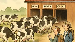 Witz: Die Herde kommt von der Weide heim
