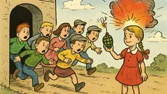 Witz: Alle Kinder laufen in den Bunker