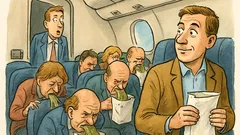 Witz: Im Flugzeug sitzt einer und kotzt...