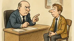 Witz: Chef fragt Angestellten: Glauben Sie an Weiterleben?