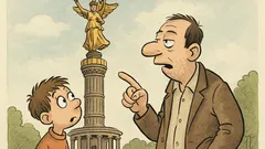 Witz: Vati, warum steht da eine Frau?