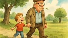 Witz: Ein heller Sommertag, kleiner David mit Opa