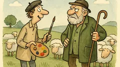 Witz: Ein Maler fragt einen Hirten…