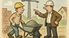 Witz: Bauarbeiter zum Bauleiter: Chef, meine Schubkarre…