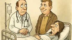 Witz: Der Arzt sitzt am Sterbebett