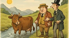 Witz: Graf Bobby trifft Kuh im Bach