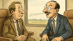Witz: Erich sitzt im Zug einem Fremden gegenüber
