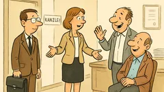 Witz: Im Vorzimmer der Kanzlei sagt...