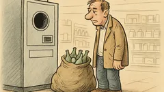 Witz: Ein Mann kommt mit Riesensack Flaschen