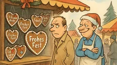 Witz: Ein Mann schlendert über den Weihnachtsmarkt…