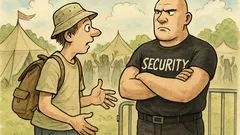 Witz: Auf dem Festival fragt ein Besucher