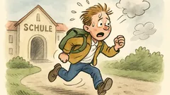 Witz: Fritz rennt betend zur Schule