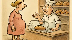 Witz: Kommt eine schwangere Frau zum Bäcker...