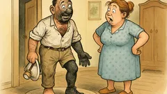 Witz: Der Bergmann kommt schwarz nach Hause