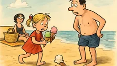 Witz: Ein kleines Mädchen ging mit drei Eistüten