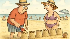 Witz: Der Strand ist jedes Jahr überlaufener!