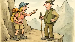 Witz: Touristin schimpft beim Bergführer über fehlendes Geländer