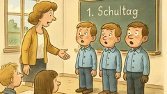Witz: Drillinge stellen sich am Schultag vor