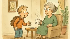 Witz: Tim kommt zu seiner Tante zu Besuch