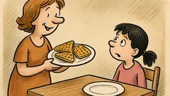 Witz: Mutter teilt Waffeln – drei oder sechs?