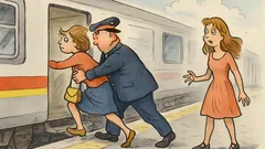 Witz: Der Zug will gerade losfahren, als