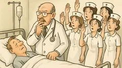 Witz: Chefarzt macht Visite am Krankenbett...