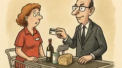 Witz: Ein Anwalt steht an der Kasse