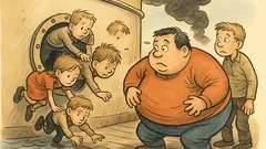 Witz: Alle Kinder retten sich durchs Bullauge