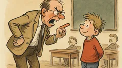 Witz: Der Klassenlehrer schimpft – Fritzchen kontert