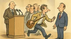 Witz: Pressekonferenz – „Pardon!“ sagt der Journalist