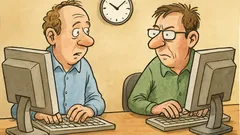 Witz: Zwei Kollegen schreiben einen Bericht doppelt