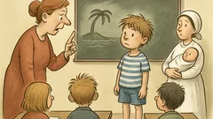 Witz: Robinson antwortet auf der Insel-Frage