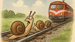 Witz: Drei Schnecken auf Bahngleisen