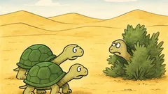 Witz: Drei Schildkröten gehen durch die Wüste