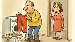 Witz: Schatz, wo ist eigentlich unser Buntwäschetrenner?