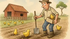 Witz: In Australien kauft ein Auswanderer täglich Küken