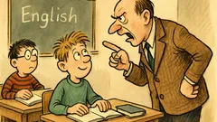 Witz: Der Lehrer schimpft mit Klaus im Englischdiktat