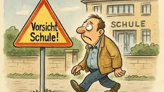 Witz: Weißt du, warum „Vorsicht, Schule!“?