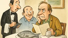 Witz: Richard sitzt mit einem Freund im Restaurant