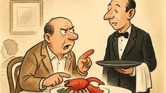 Witz: Herr Ober, Hummer hat nur eine Schere