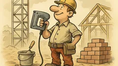 Witz: Handwerker prahlt mit seinem Elektrotacker