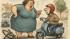 Witz: Ein Mopedfahrer fährt eine Frau an