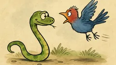 Witz: Trifft die Schlange den Vogel im Park