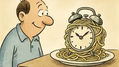 Witz: Ich wickelte Spaghetti um meinen Wecker…