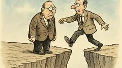 Witz: Gestern standen wir noch am Abgrund