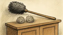 Witz: Staubwischer seit Jahren auf dem Schrank