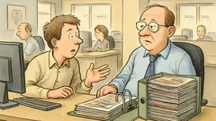 Witz: Praktikant fragt: Was ist ein Abhefter?