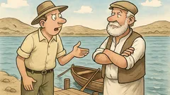 Witz: Tourist fragt: Was kostet die Überfahrt?