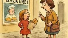 Witz: Emma kommt von der Bäckerei zurück