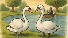 Witz: Ein Schwan fragt einen anderen Schwan